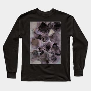 Abstract Purple and Black Roses Long Sleeve T-Shirt